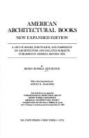 Hitchcock, Henry Russell, 1903-1987. American architectural books :