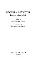 Bewick to Dovaston : letters 1824-1828 / edited by Gordon Williams ; introduced by Montague Weekley.